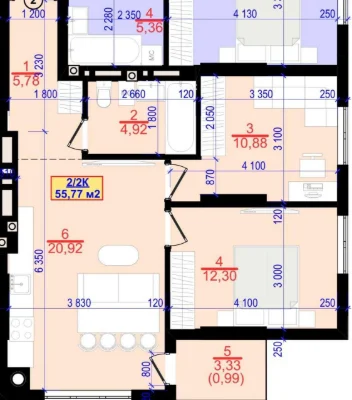 2-bedroom apartment near the park