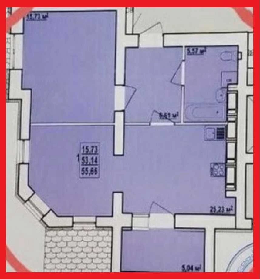 CITY CENTER! URGENTLY! Apartment for sale in ЖК Левада, 2 rooms, 56 sq m