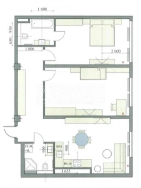 Sale of 2-room apartment 87 sq. m. on Mykhaylo Boychuk St. 41 • ID