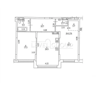Two-room apartment for sale in Obolon Residences residential complex