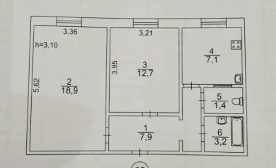 Sale of a 2-room apartment 51.2 sq m², Zagorvska, 36