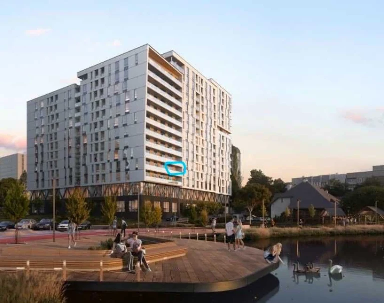 Sale of a 1-bedroom apartment 58.52 sq.m. with a view of the lake in