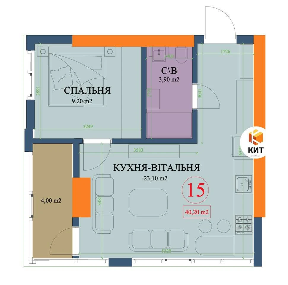2к. 40м2, Центр (вул. Архітектора Бекетова, ЖК Куликовский)