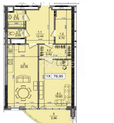 2-room apartment 76 sq.m. on Labornaya Street, Alter Ego metro station