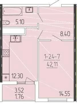 Эксклюзивная 1-комнатная квартира 42 м² в KADORR City. Сданный дом