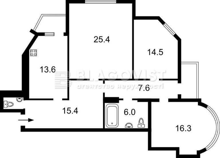 3-room apartment, 104 m2, Renovation, Park, Metro Right Bank