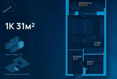 1-bedroom apartment for investment from Blago