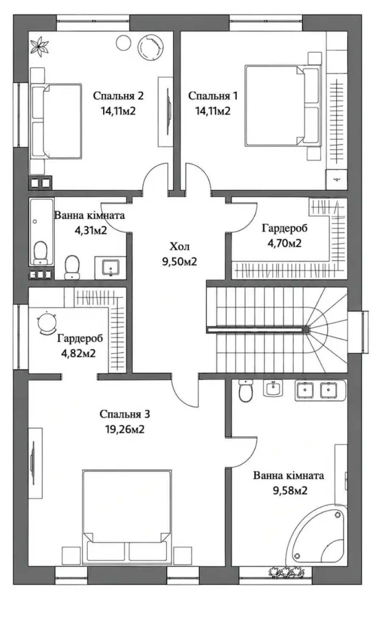 House 165 sq m, 5 sections, Bikvanya, Sadovy Provolok, Lesova