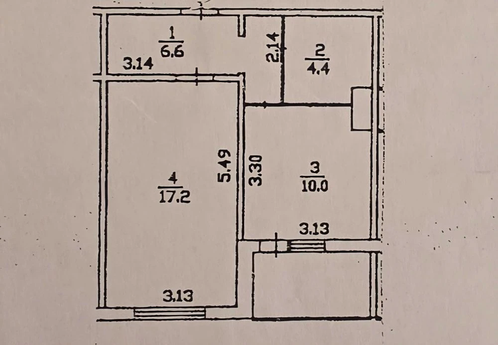 Sale of 1-room apartment S-41 sq.m. Sosnytska street 19. Dar