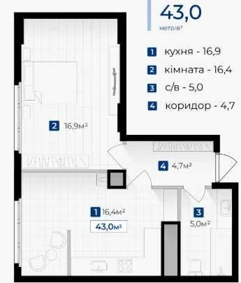 Продаю 1-квартиру в новому ЖК! Можливе РОЗТЕРМІНУВАННЯ до 28
