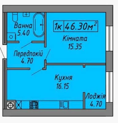 Однокомнатная квартира в ЖК «Скандинавия» 1 очередь