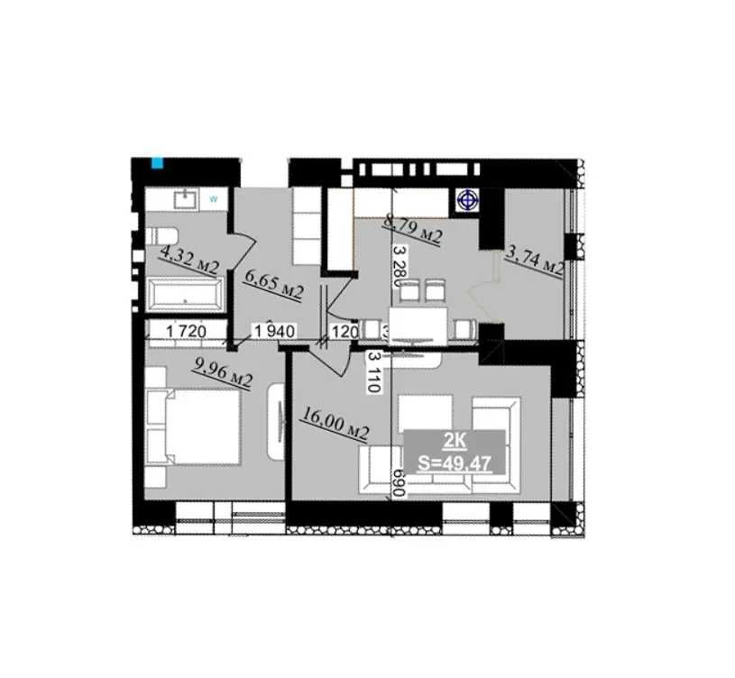 2-bedroom apartment in the "Millennium" residential complex