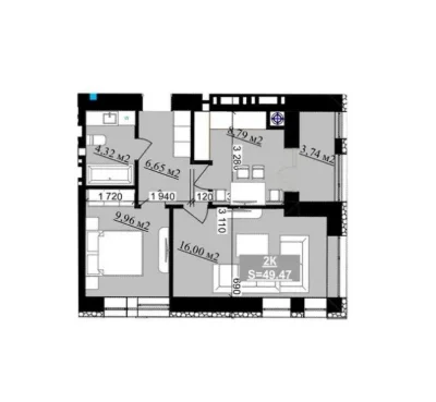 2-bedroom apartment in the "Millennium" residential complex