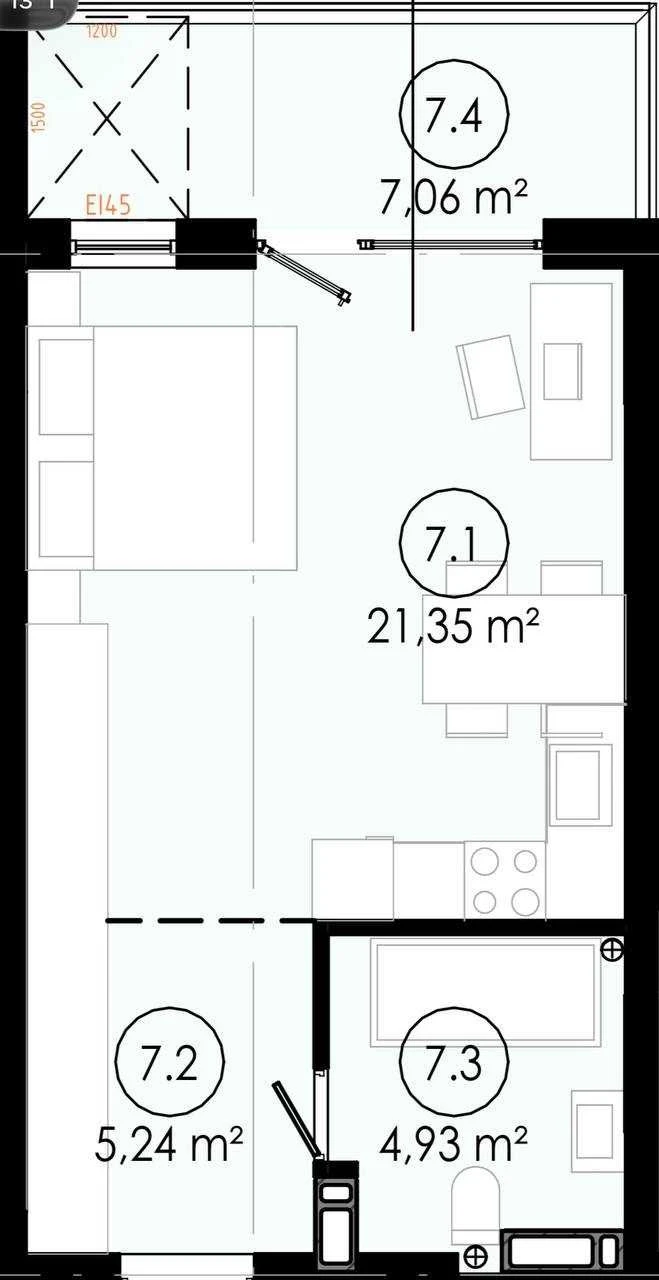 1 room apartment at a favorable price