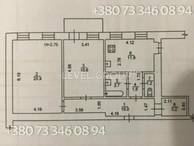 2 кімнатна 80м.кв. вул Велика Васильківська вул. (Червоноарм