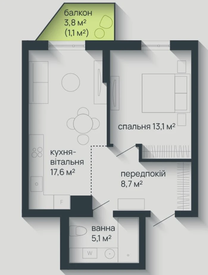 Apartment in City by blago, 1 room