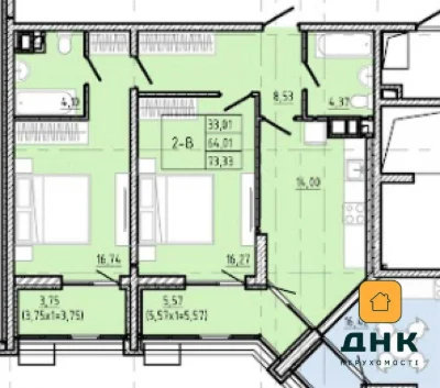 ‼️ЛУЧШАЯ ЦЕНА‼️2-комн квартира без ремонта 73 кв.м • 6 ст. Ф
