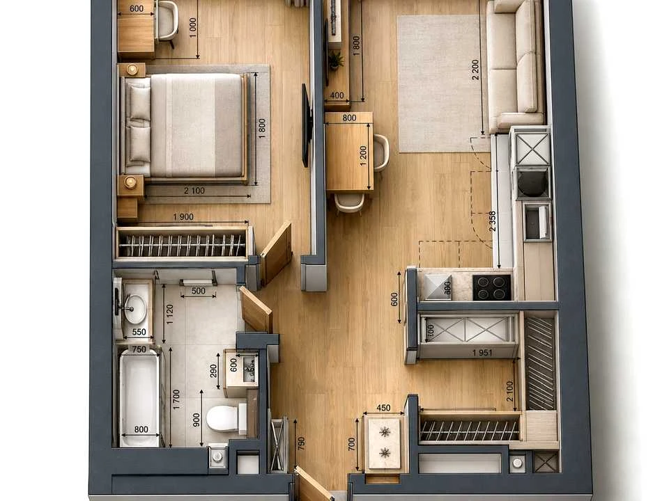 Apartment. Дніproska nabrezhna vul.