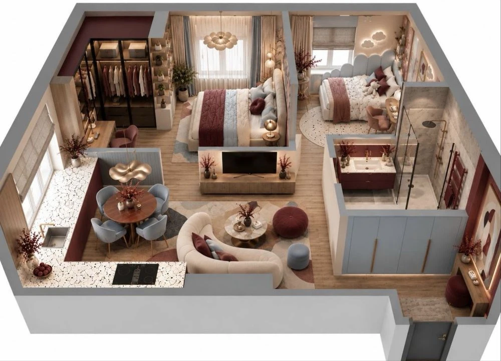 For sale 2-room apartment 47 sq.m. in the Barvy residential complex. Possible sale without cash.