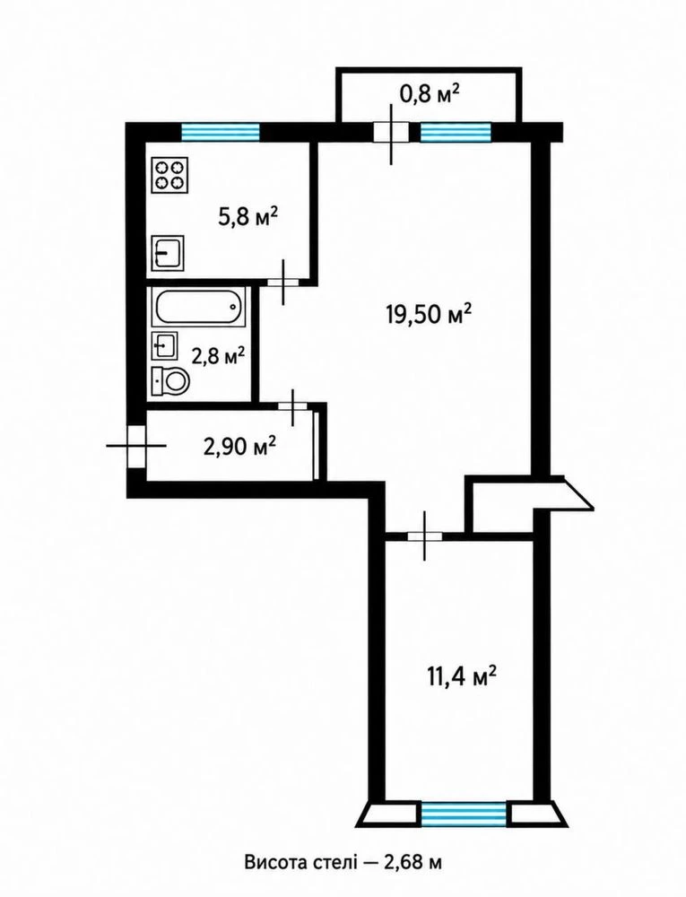 Sale of a 2-bedroom apartment at вул. Преображенська 20/6, Solom