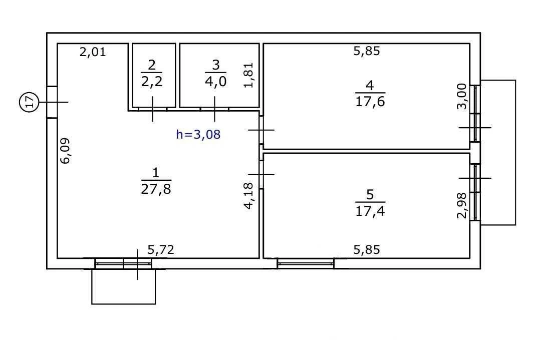 Yaslinskaya, 3. 2-3 room apartment 70.6 sq m with gas heating