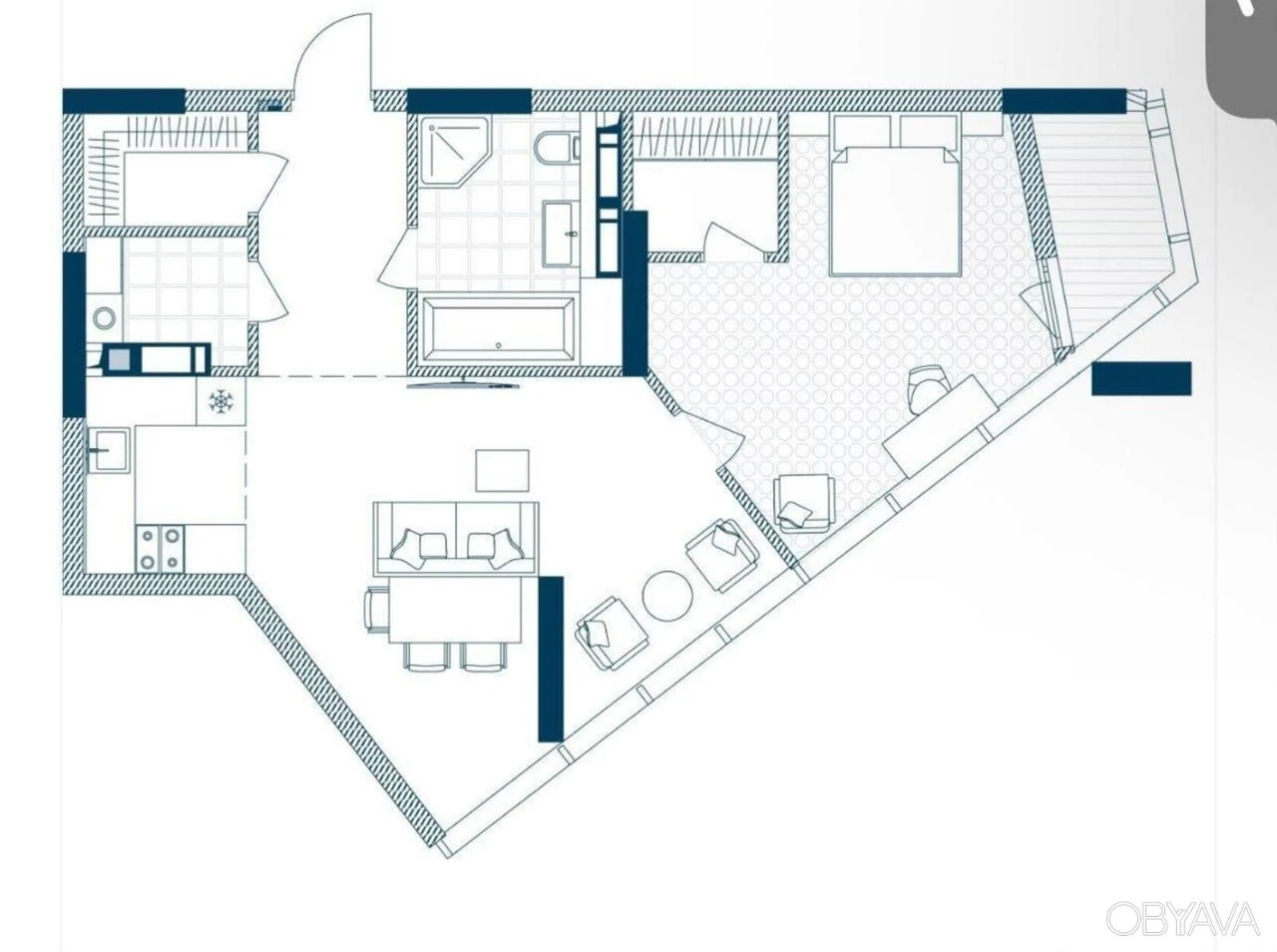 2-комнатная квартира, 69.3 кв.м