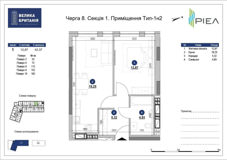продам 1-кімнатну квартиру Жк Велика Британія !Ближній центр