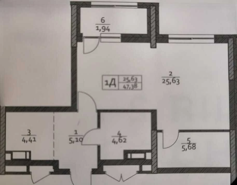 Sale of a 1-bedroom apartment 47.38 sq.m. in the residential complex "POLARIS Home&Plaza"