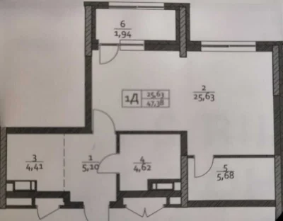 Sale of a 1-bedroom apartment 47.38 sq.m. in the residential complex "POLARIS Home&Plaza"