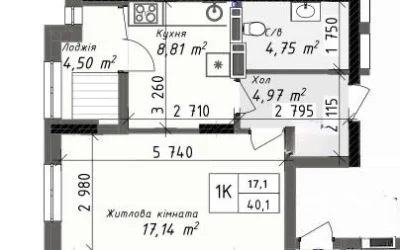 1 комната, 40.1 м² с балконом до центра 10 мин Первый взнос 7000$