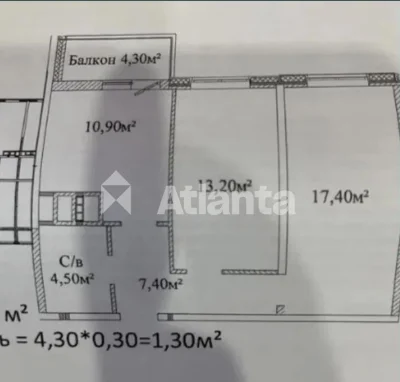2-room apartment in the "Mikhailovsky Gorodok" residential complex