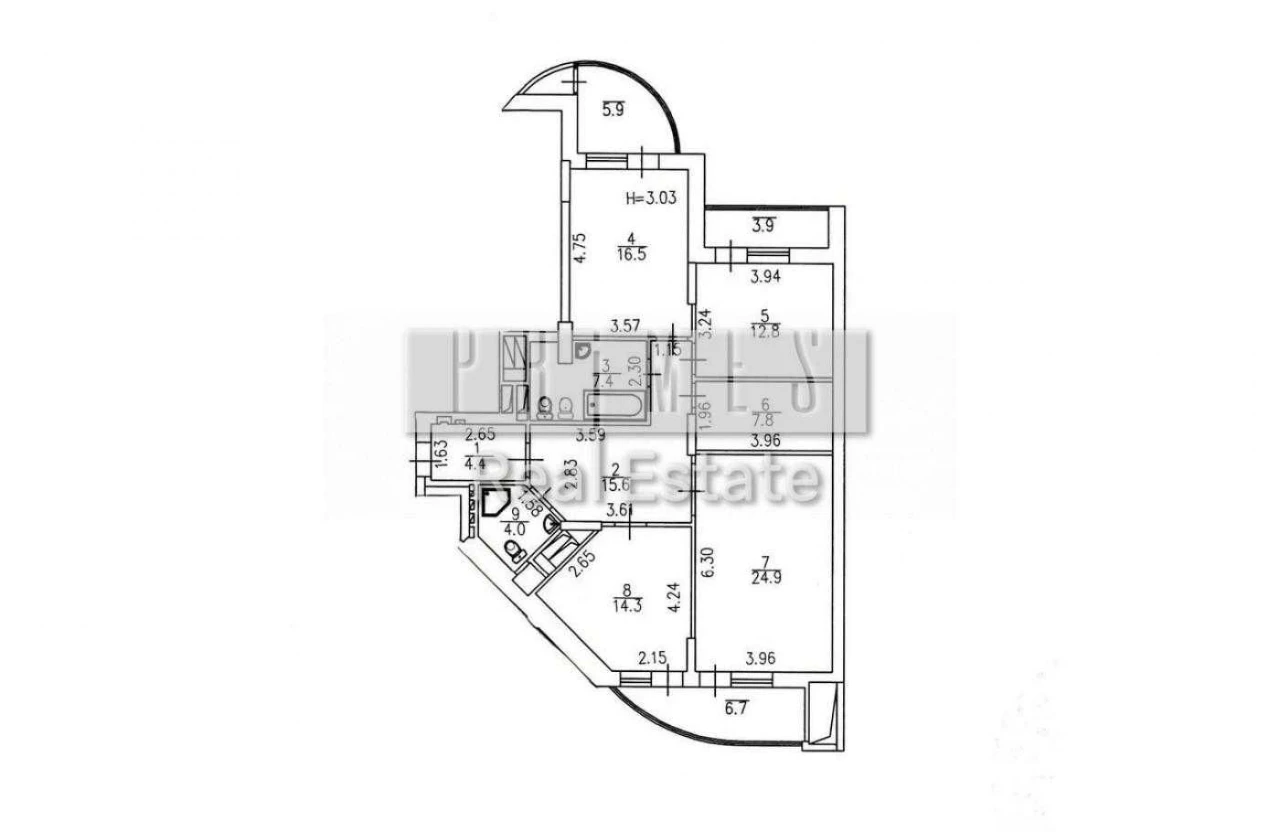 Продажа 3-комнатной квартиры 124 м² в центре Печерск, бульвар Леси Украинки, 7б