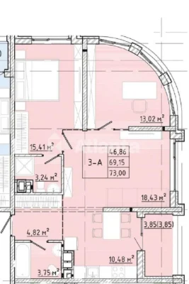 Apartment for sale - 3-room apartment in residential complex Modern