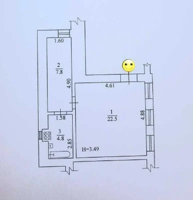 Продаю 1 к.кв. Центр, ТРК Нікольський.