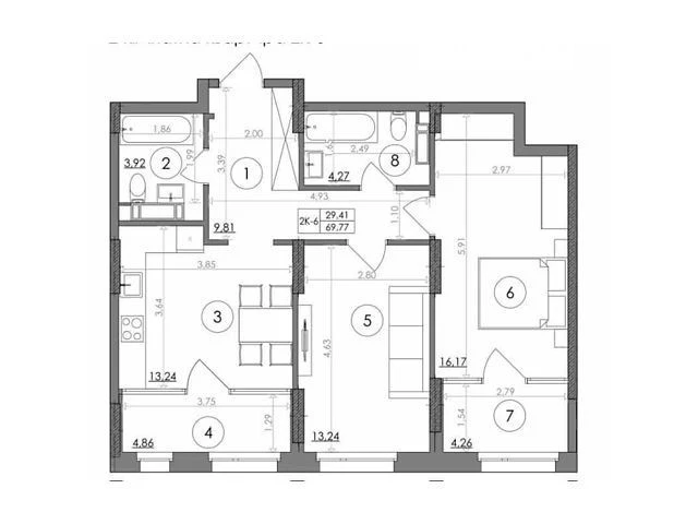 Sale of 2-room apartment 68.2 sq. m on Stolychne highway 5A • ID 34651