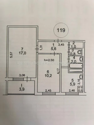 Продаж 2-кімнатної квартири, 46. 4 м², 3/9 поверх, Київ. Чуд