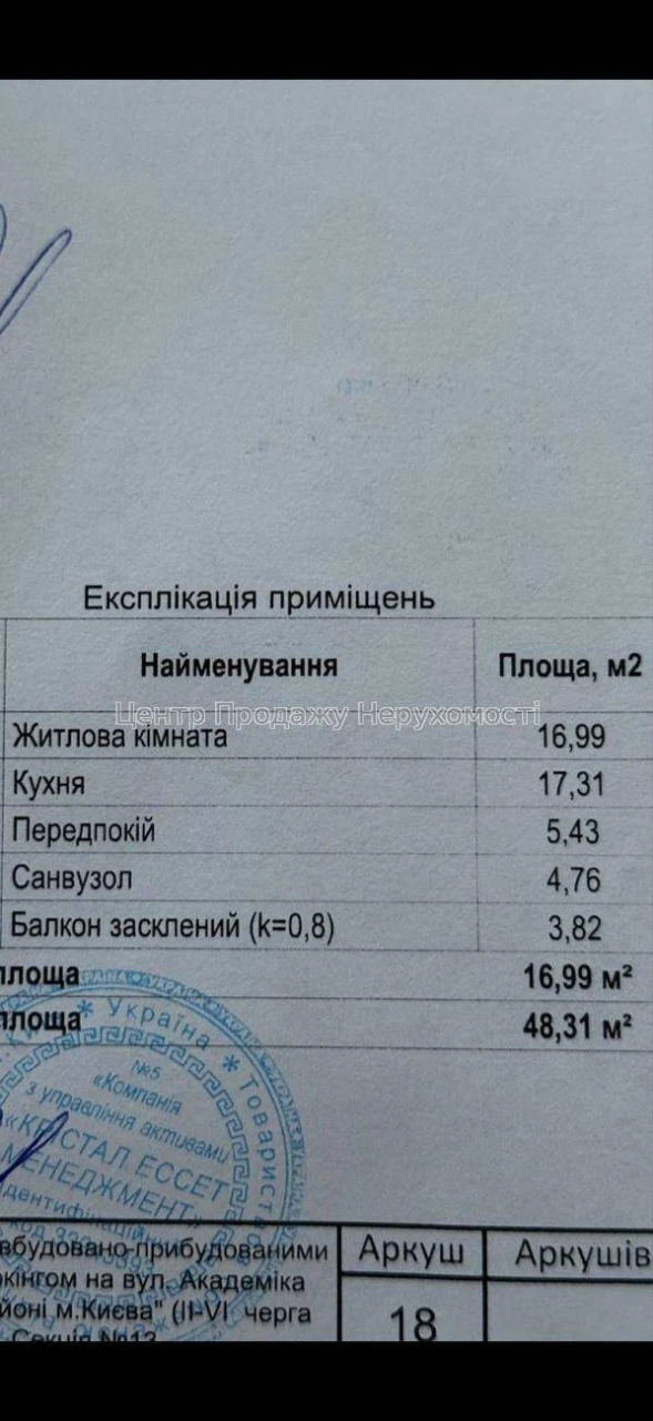 Продаж 1-кімн. квартири 48. 31 м², 13/25 эт, ЖК Теремки, Киї