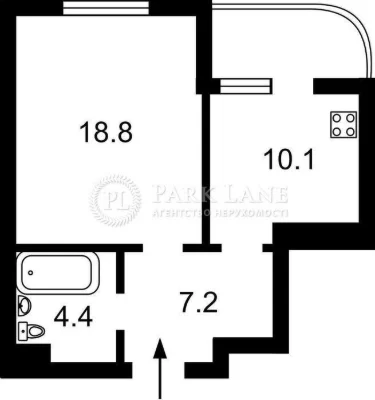 Sale of 1-room apartment 43 sq. m on Yuriy Kondratyuk St. 7 • ID 3