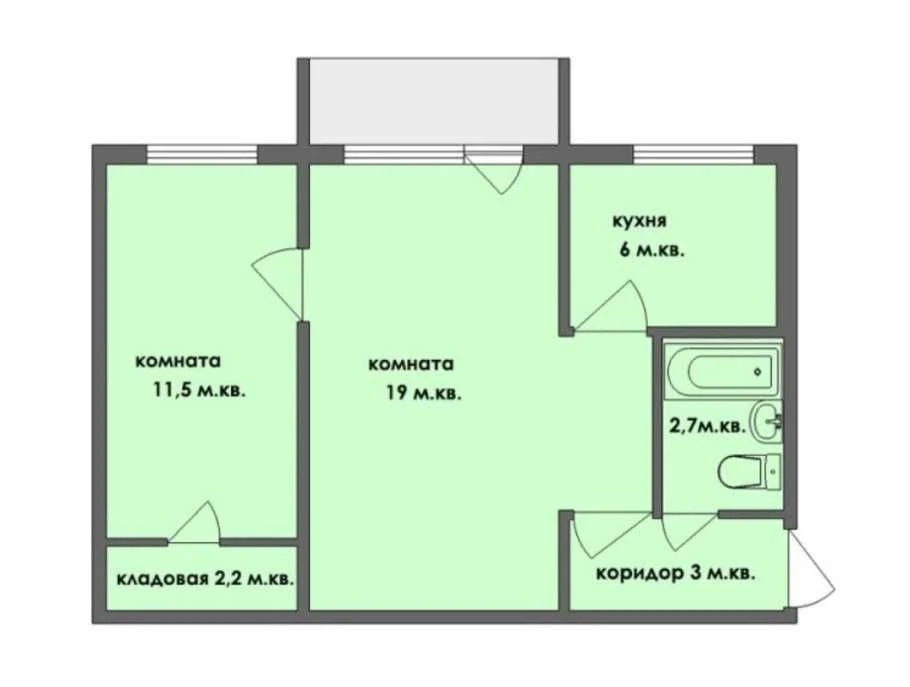 2-кімнатна квартира на Французькому бульварі.