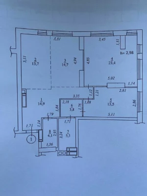 Sale of 3-room apartment 91 m², Degtyarevskaya Street, 17 K1