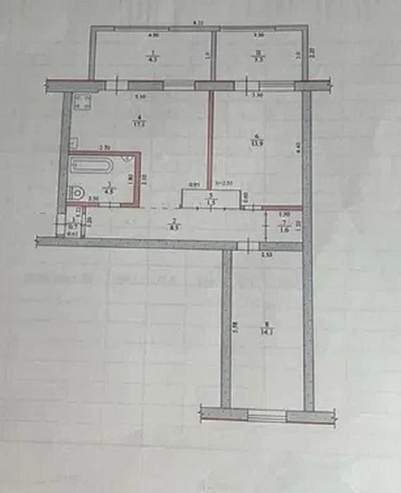 Продам 3-комн квартиру в районе Строителей(Юбилейный) ул.