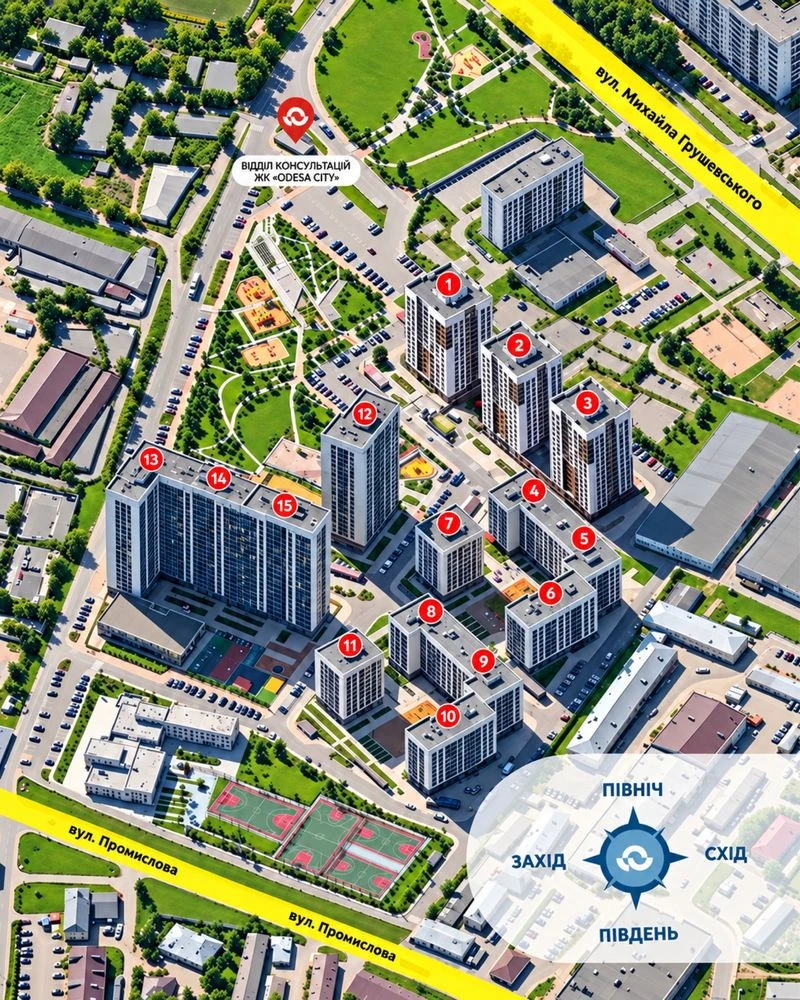 1-к, 40.2м, НОВИЙ КОМПЛЕКС | Газовий будинок, внесок від 10%
