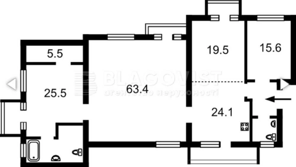 Продається велика квартира (173 м²) в Києві, Печерський район