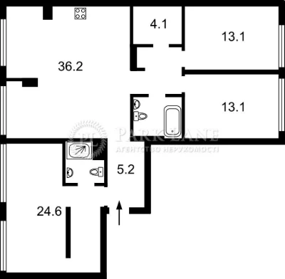 Продажа 3-кімнатної квартири в ЖК "Файна Таун" (109 кв. м)