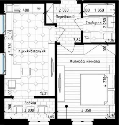 Sale of a one-bedroom apartment, New England Preston, 5 floors.