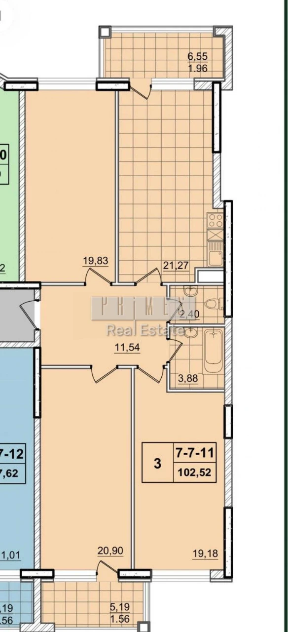 Urgent sale! TOP PRICE! Apartment 100 sq m, 3 rooms, in residential complex