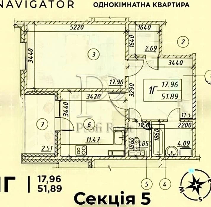 52 кВ ЖК Navigator Яркий Оболонь Балтийский пр.