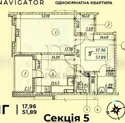 52 кВ ЖК Navigator Яркий Оболонь Балтийский пр.