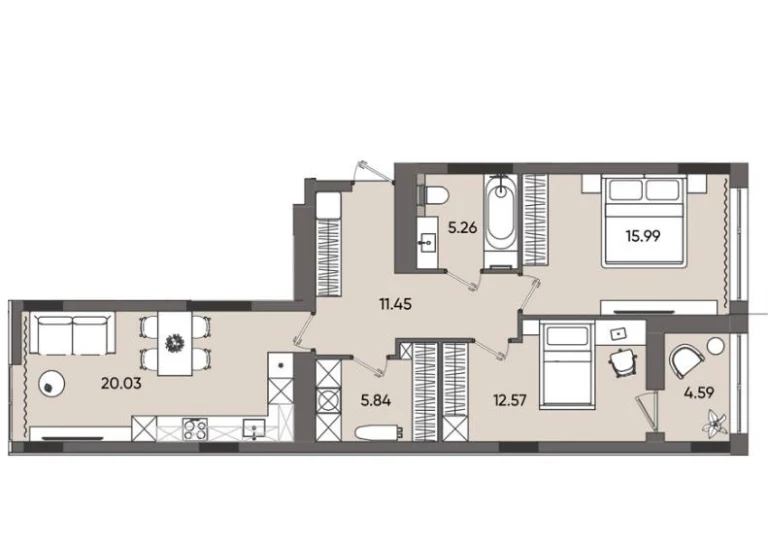 Cheaper than from the developer! Sale of a 2-room apartment in a new