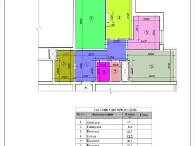Sale of a 3-bedroom apartment, 79.2 sq m, 6th floor.